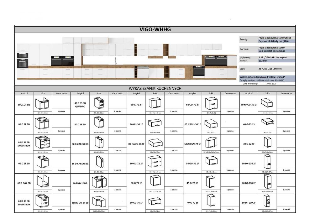 Kuchnia Vigo Biały  Połysk - Wycena Projekt Gratis