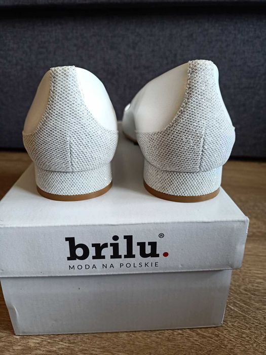 Ślubne/Weselne Balerinki marki BRILU Roz. 37 NOWE