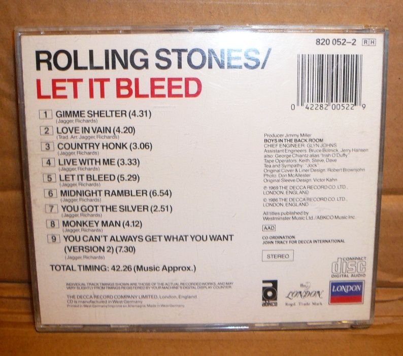 CD Rolling Stones let it bleed 1969 / 1986