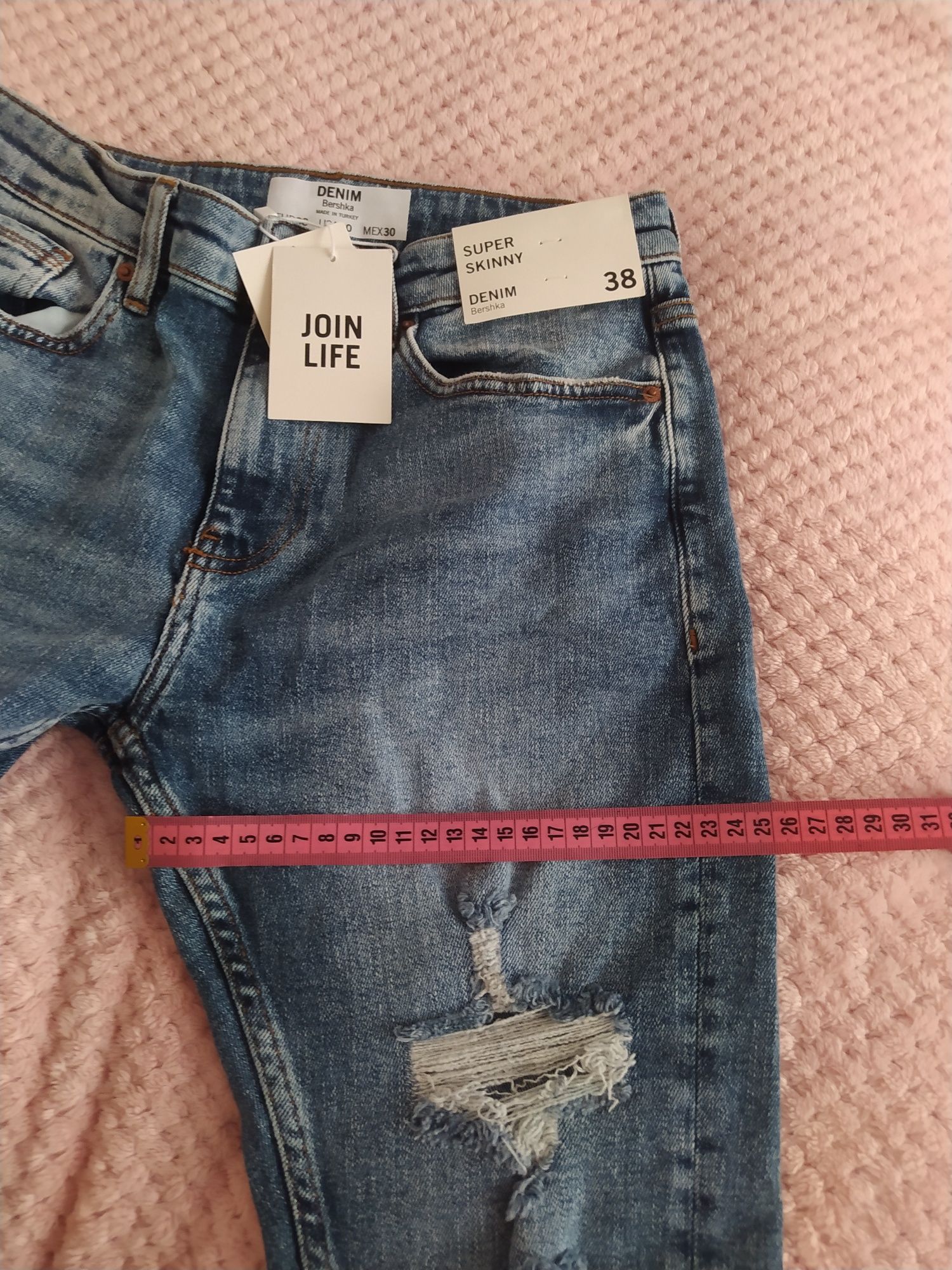 Spodnie Bershka 38 męskie fason super skinny