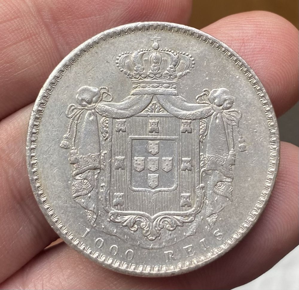 Moeda 1000 Reis D MARIA II - 1845