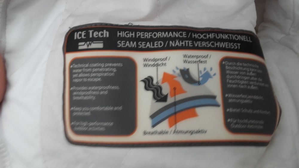 Kurtka narciarska Icepeak roz 38 biało czerwona Recco Ice Tech