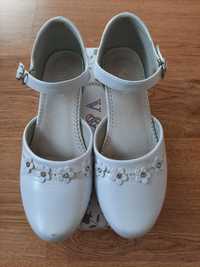 Buty komunijne dziewczęce białe na obcasie 38 V&T