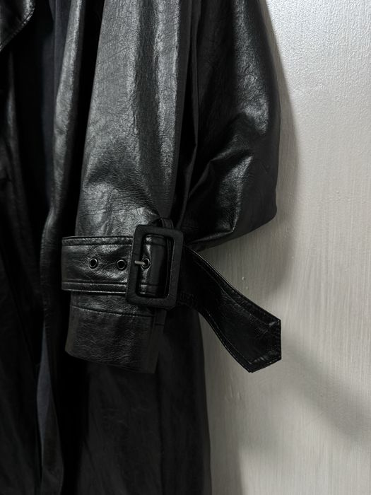 Стильний шкіряний тренч Zara кожанный плащ