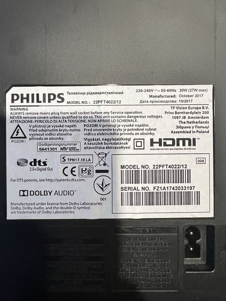 Tv Philips 22pft4022 12