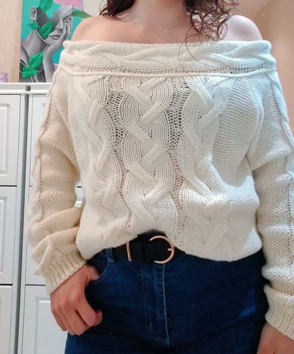 Camisola com ombros destapados