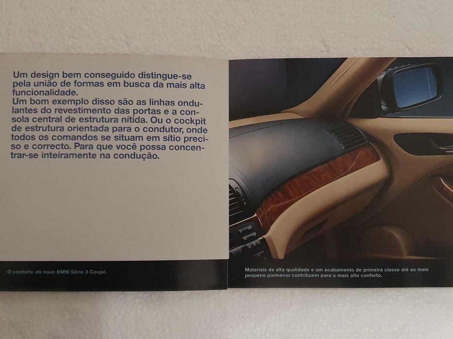 Pequeno Catálogo desdobrável do automóvel BMW Série 3 Coupé - 1999/00