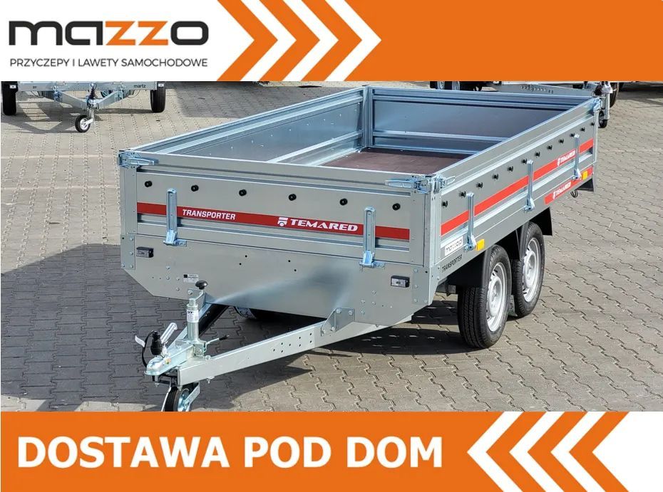 TEMARED DOSTAWA przyczepa platforma 304x153cm DMC750kg otwierane burty, koła pod spodem, do przewozu uli!  DOSTAWA przyczepa platforma 304x153cm DMC750kg otwierane burty, koła p
