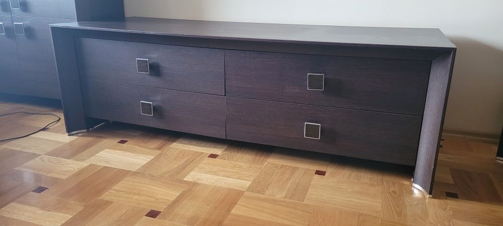 Szafka RTV sorrento black red White