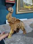 Rzeźba słoń alabaster Francja 1950r