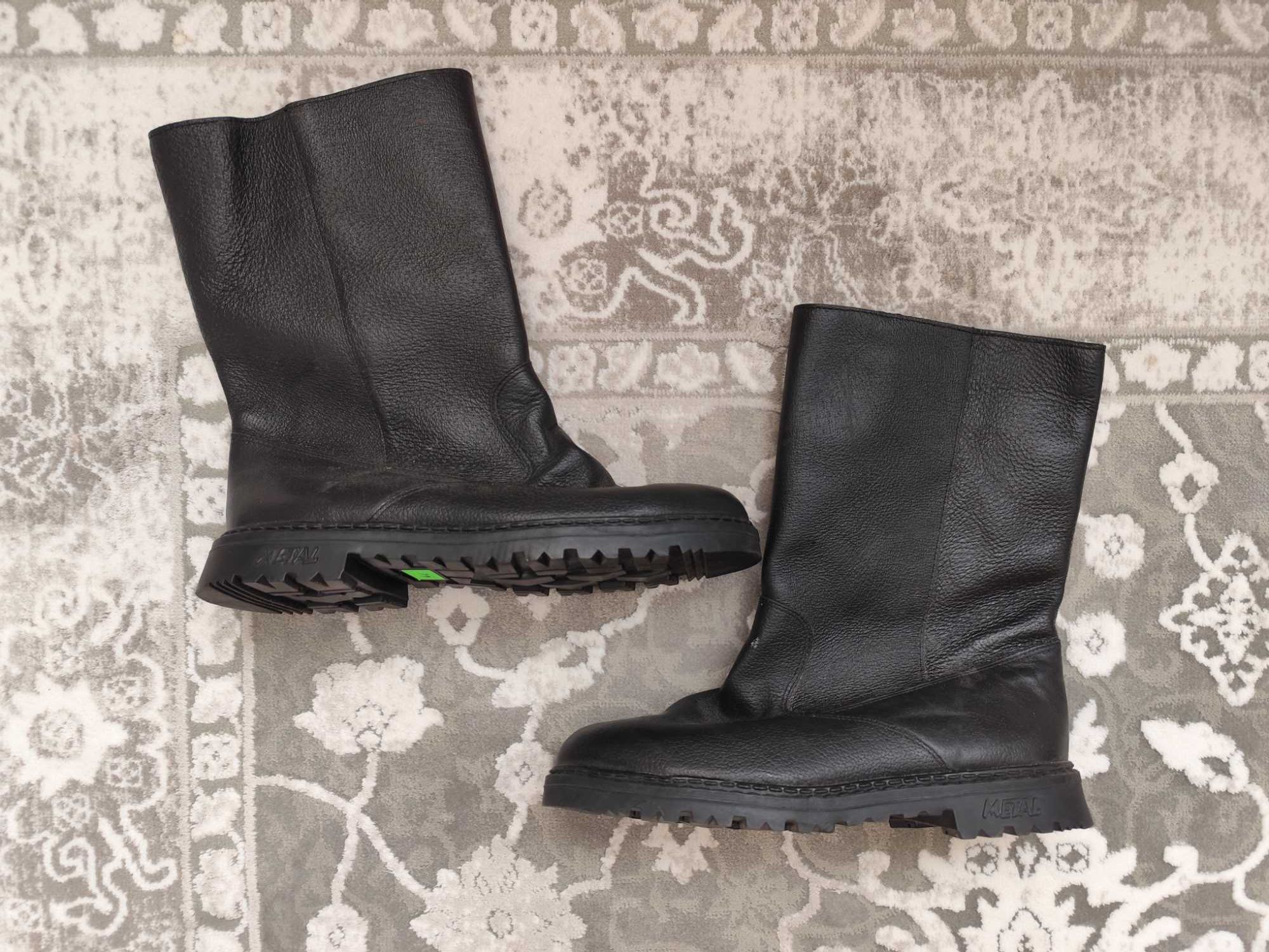 Czarne buty męskie kalosze robocze skórzane Oldkram