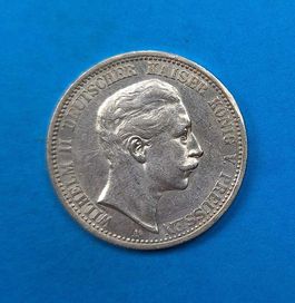 Niemcy Cesarstwo, Prusy 2 marki 1907, Wilhelm II, bdb stan, Ag 0,900
