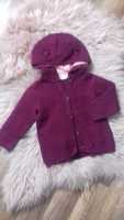 Sweter sweterek lupilu bordowy 86/92 dziewczynka fioletowy