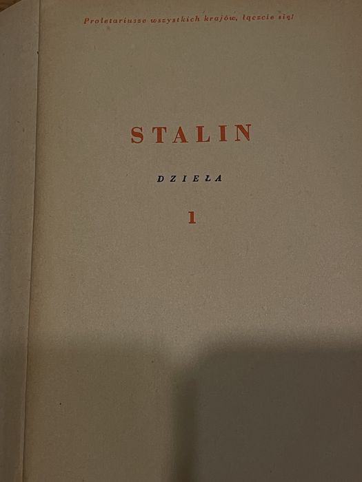 Stalin Dzieła, tom I
