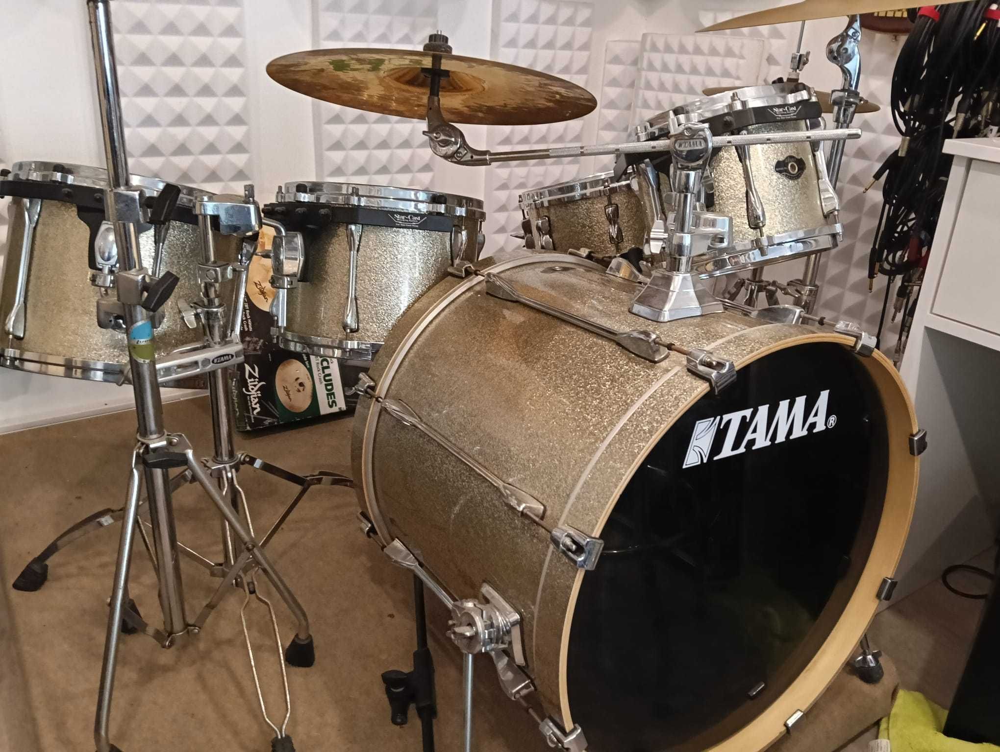 Bateria Acústica Completa com Pratos – Pronta a Tocar