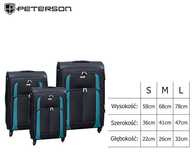 zestaw miękkich czarno-niebieskich walizek - peterson