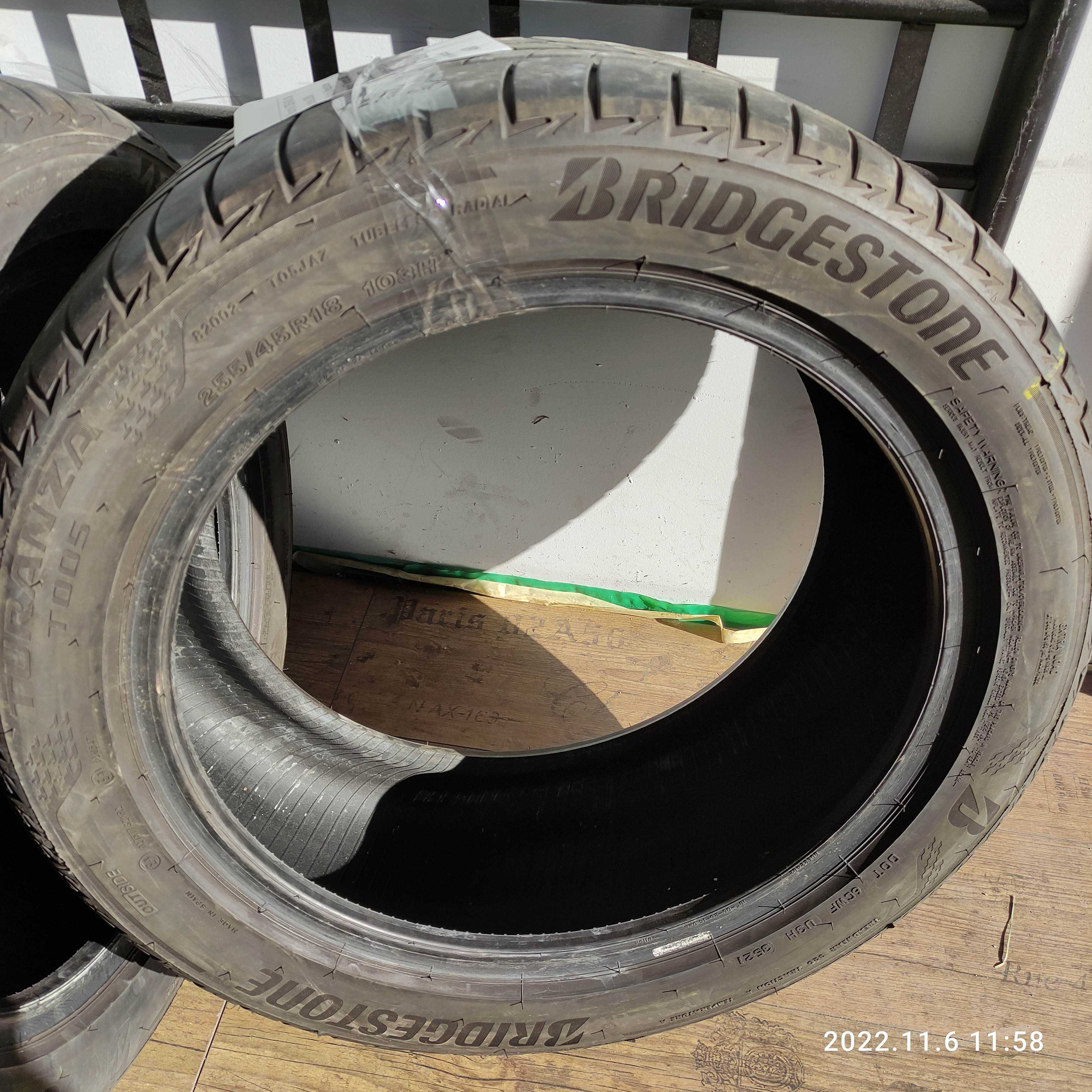 4x 255/45 r18 Bridgestone Turanza t005 lato