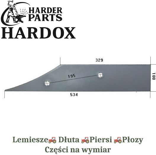 Płoza krótka Rabewerk HARDOX 2734.0902 części pługa 2Xlepsze niż Borow