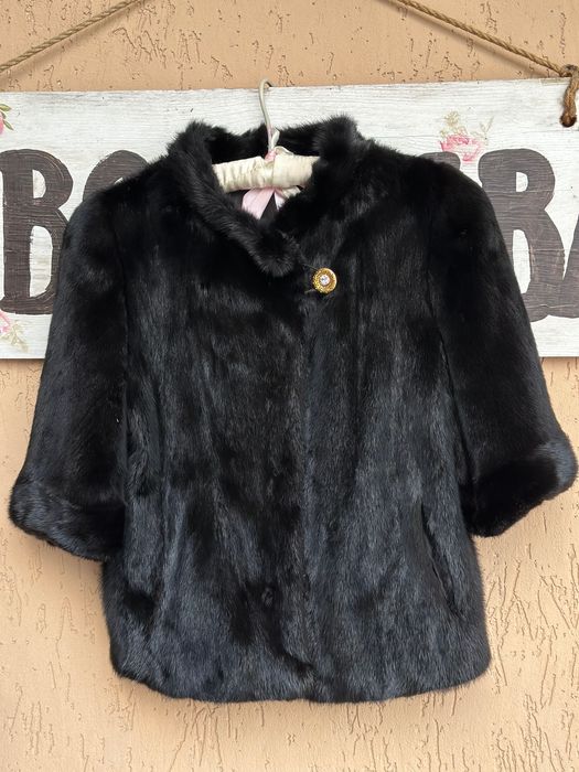 Шуба чорна автоледі норкова с-м