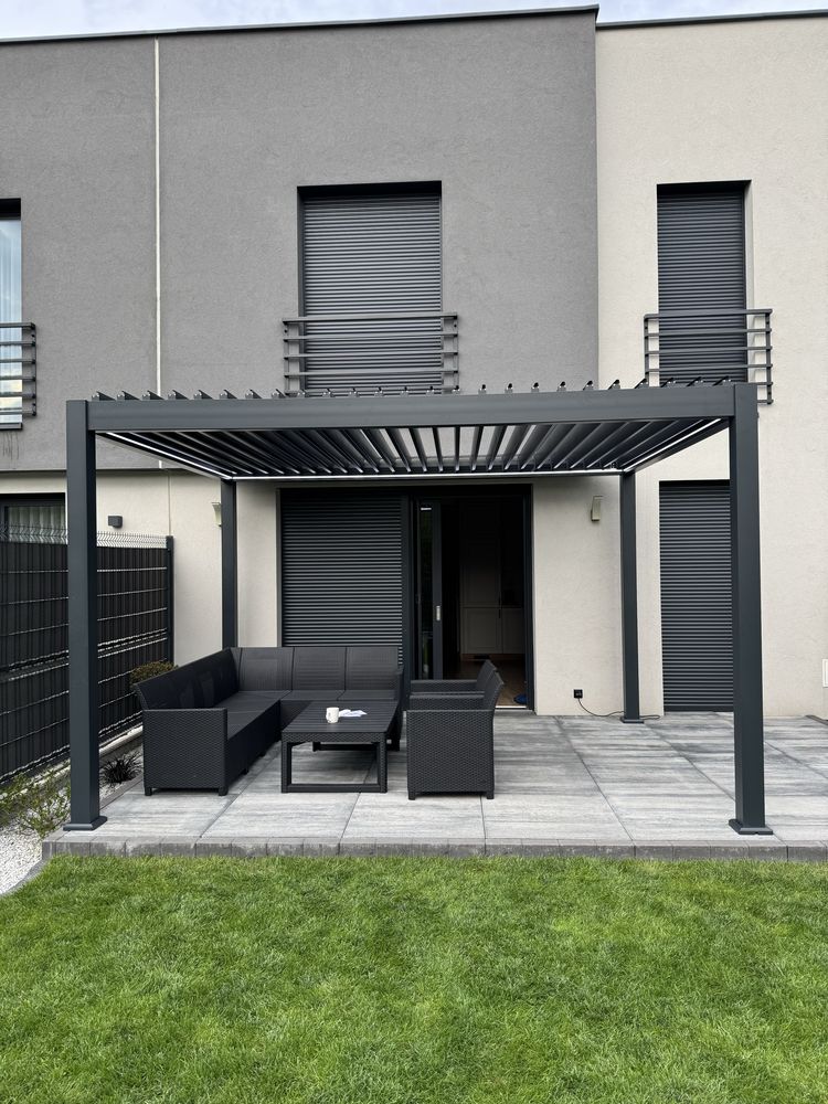 Pergola Ogrodowa 3x4 Aluminiowa Elektryczna LED Bioklimatyczna