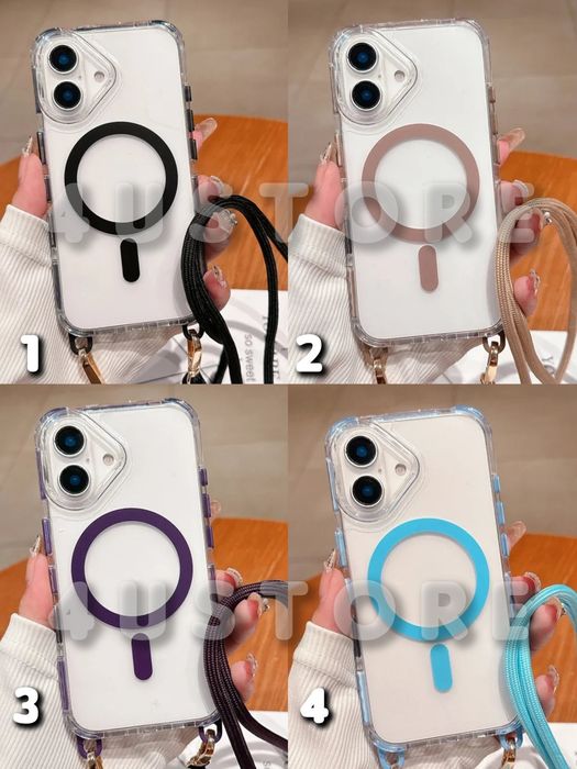 Чехол Crossbody Magsafe на iPhone 16 со шнурком с ремешком чохол