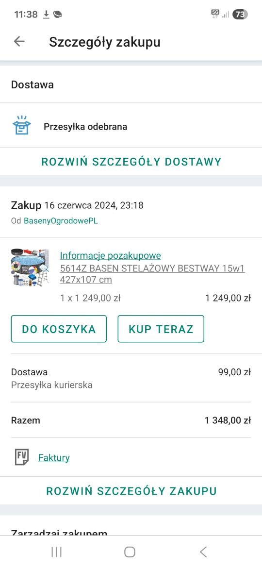 Basen stelażowy Bestway 427x107