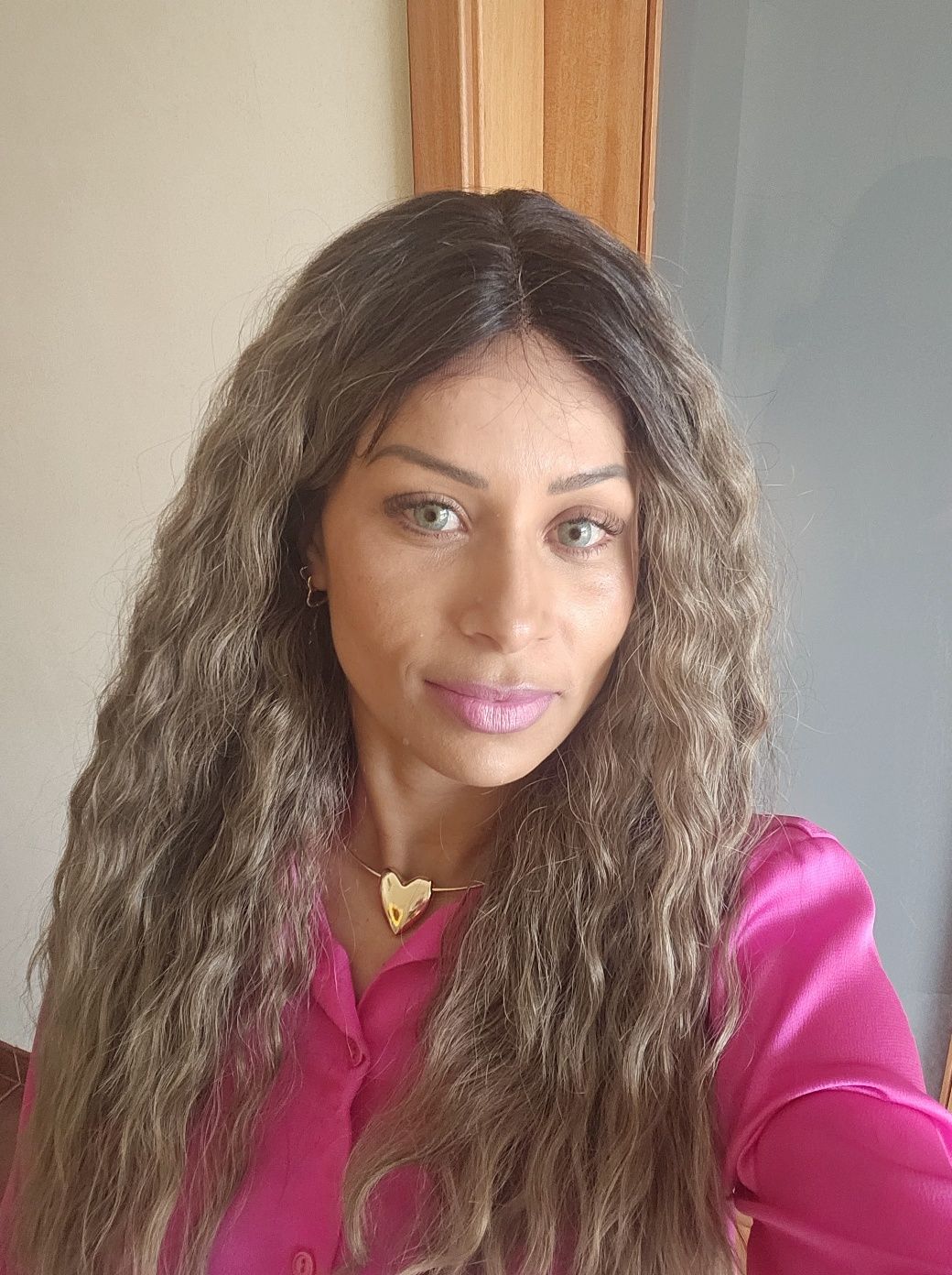 Lace orelha a orelha de fibra realista ao cabelo