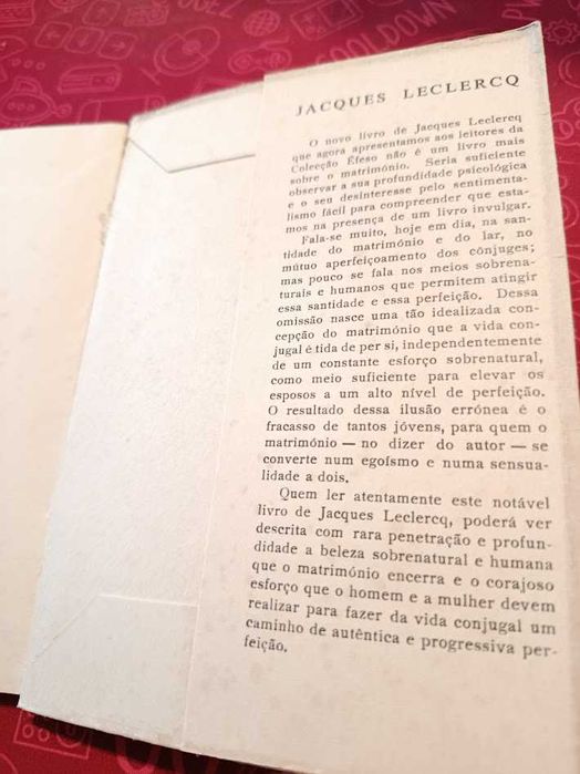 O Matrimónio Cristão, Jacques Leclercq, Coimbra, 1953