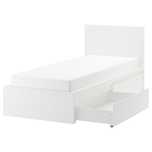 Łóżko Malm- Ikea ze stelażem i dwoma szufladami