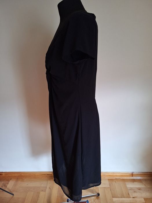 Czarna elegancka sukienka wizytowa, rozmiar 44/46, 3XL