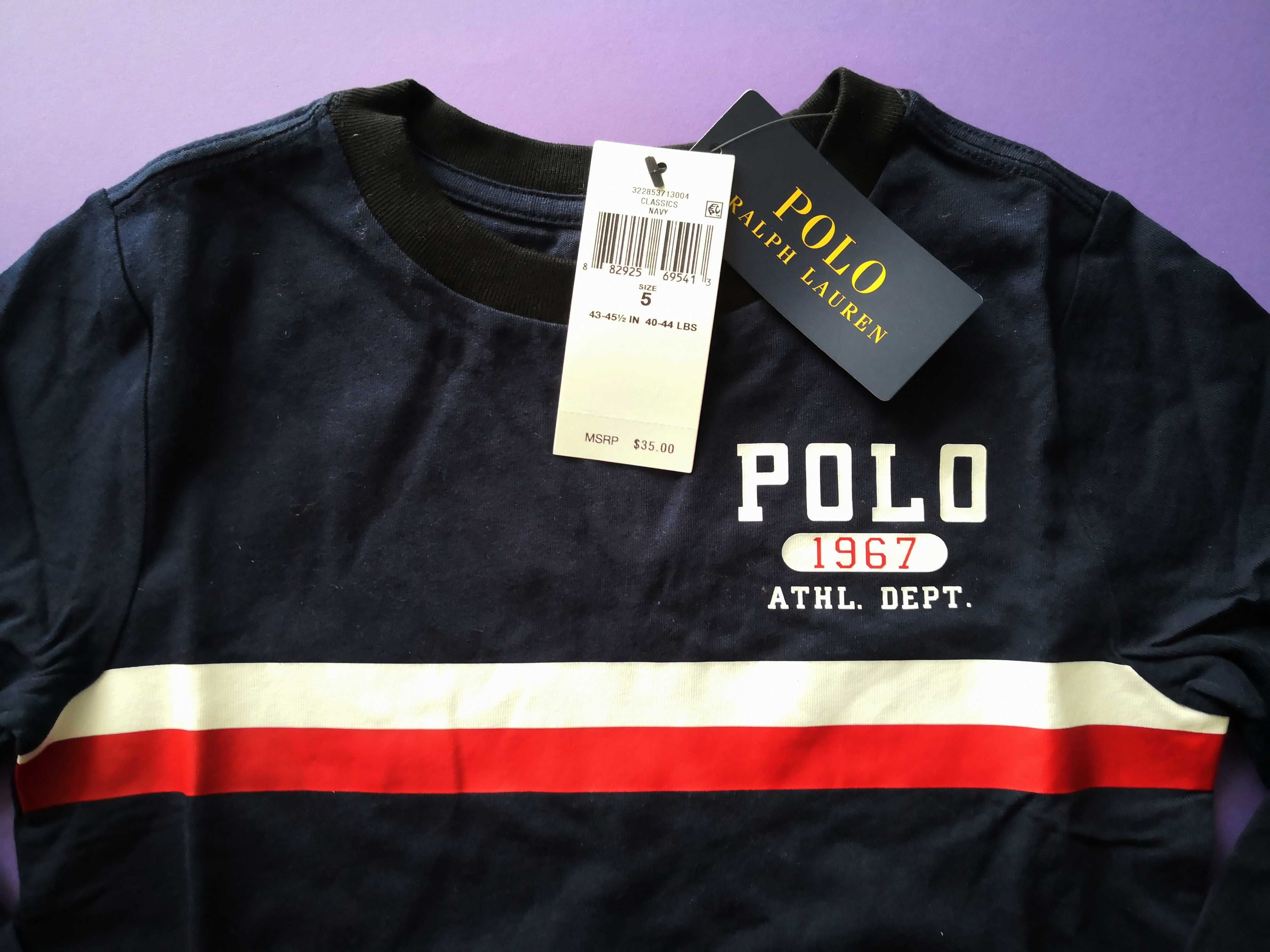 Ralph Lauren Polo футболка с длинным рукавом хлопок $35 детская size 5