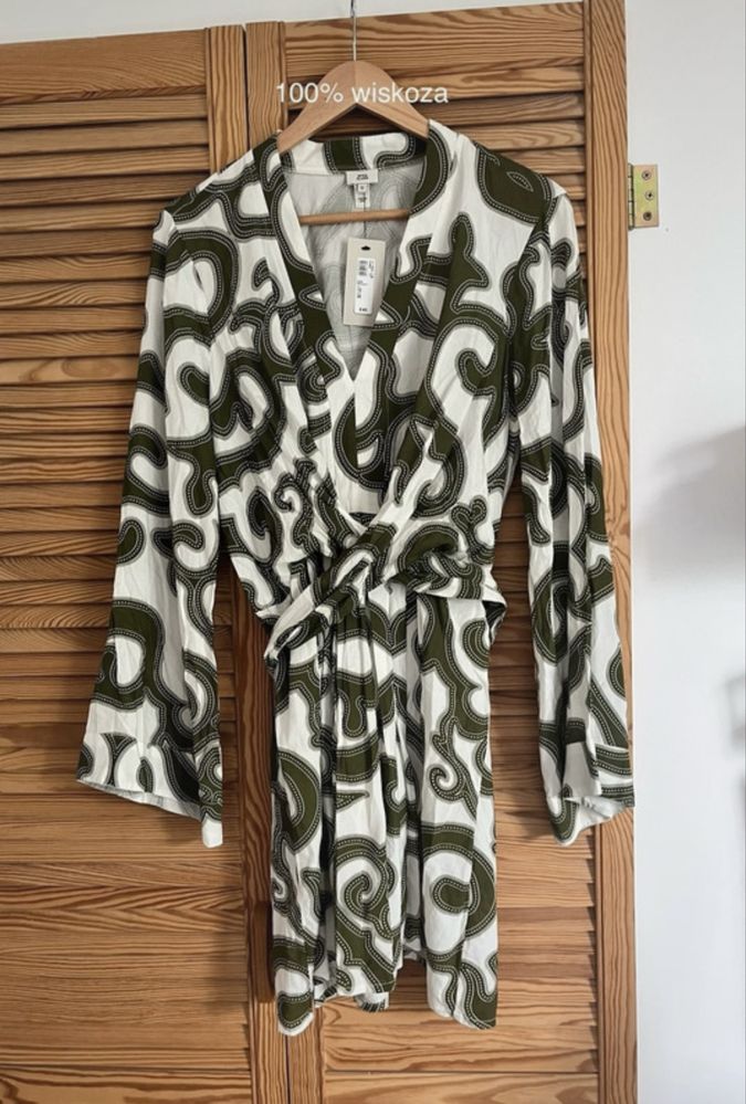 Nowa sukienka damska kimono River Island XL 100% wiskoza
