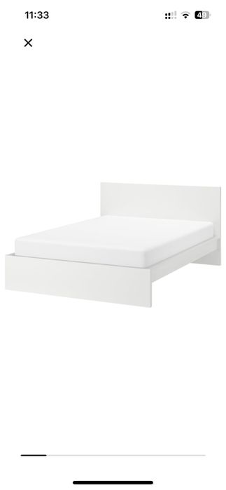 Łóżko Malm Ikea 140x200 kolor bialy