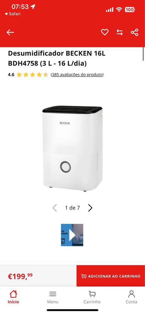 Desumidificador Becken 16L