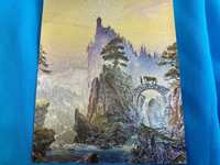 UNIKAT vintage laserowa pocztówka Dufex Prints pejzaż Canyon Bridge