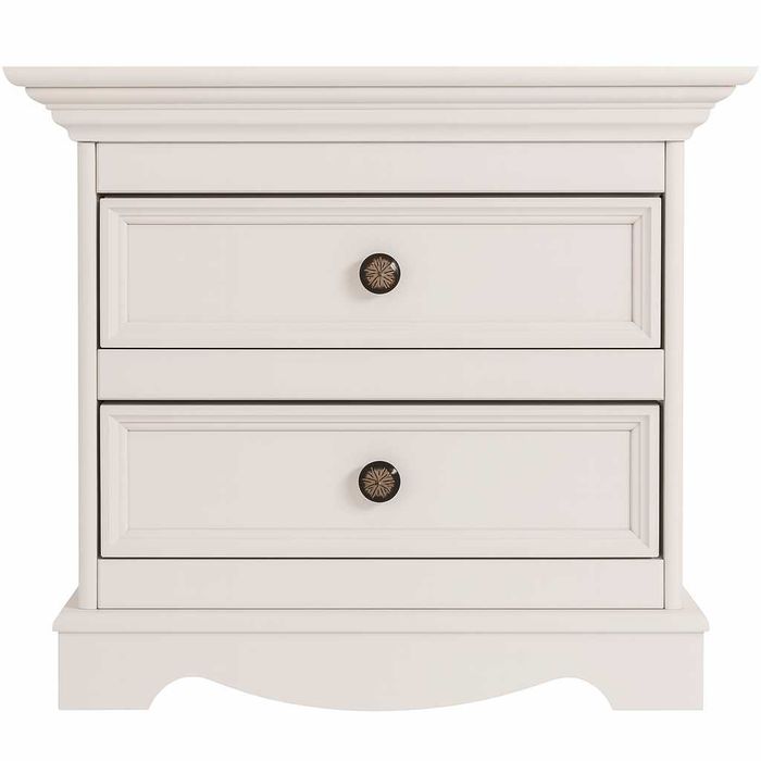 Klasyczna biała szafka nocna Belluno Elegante (+ komoda)