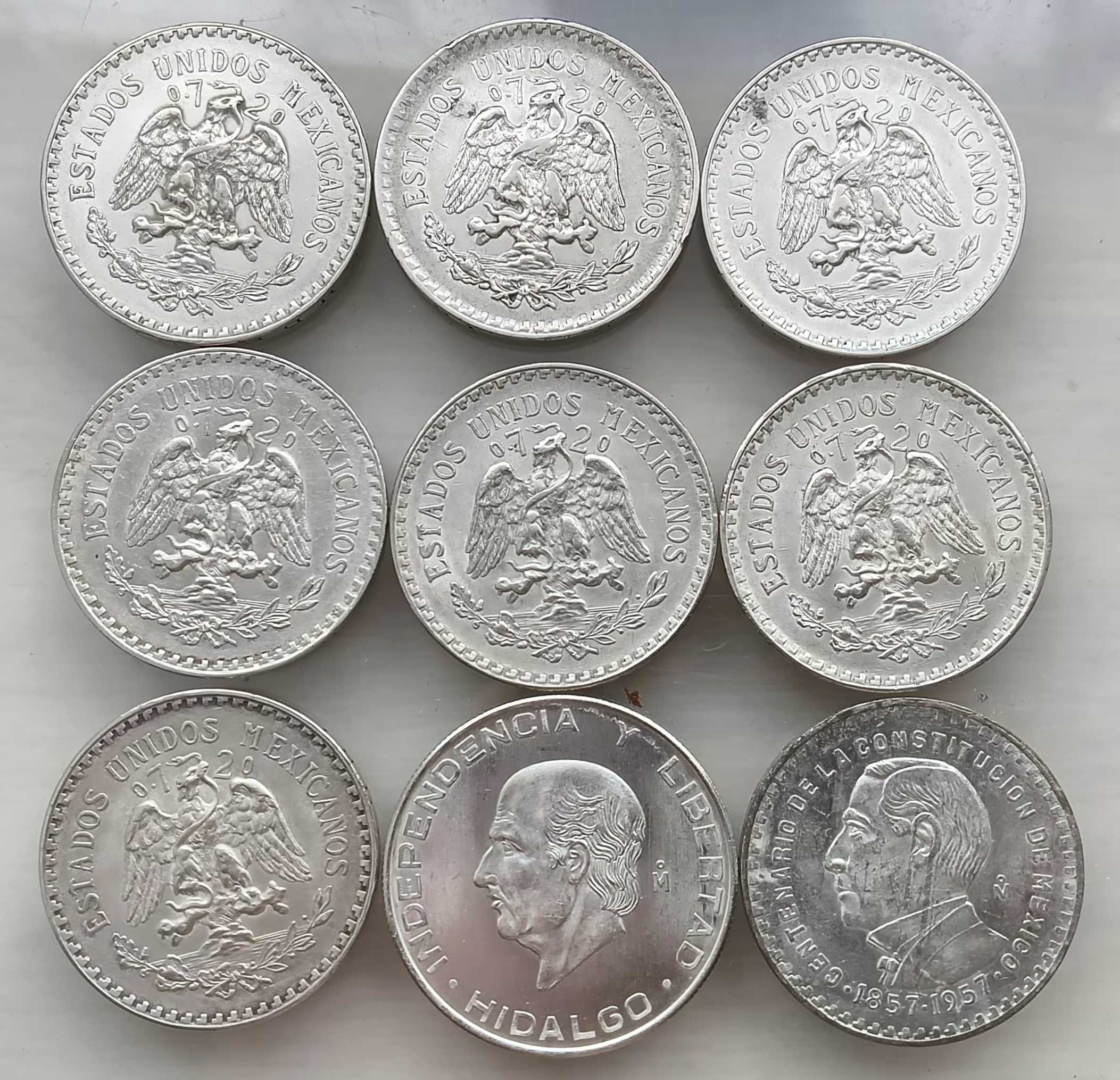 Продам серебреные монеты 1 песо Мексика