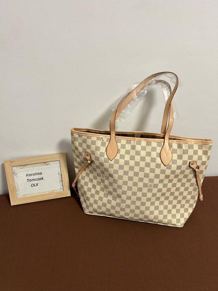 Torebka shoperka louis vuitton neverfull skórzana