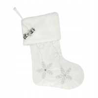 Ozdoba świąteczna Angel biała skarpeta but śnieżyn