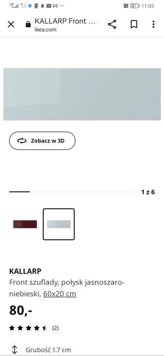 Fronty do szafek wysoki połysk Ikea kallarp