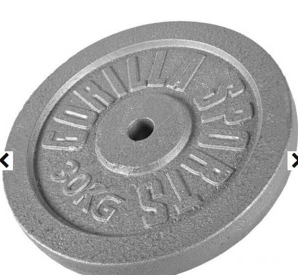 Obciążenie żeliwne 30 kg, srebrne 30mm