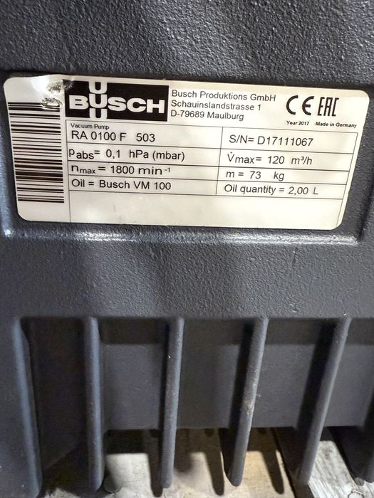 Вакуумний насос BUSCH RA100F