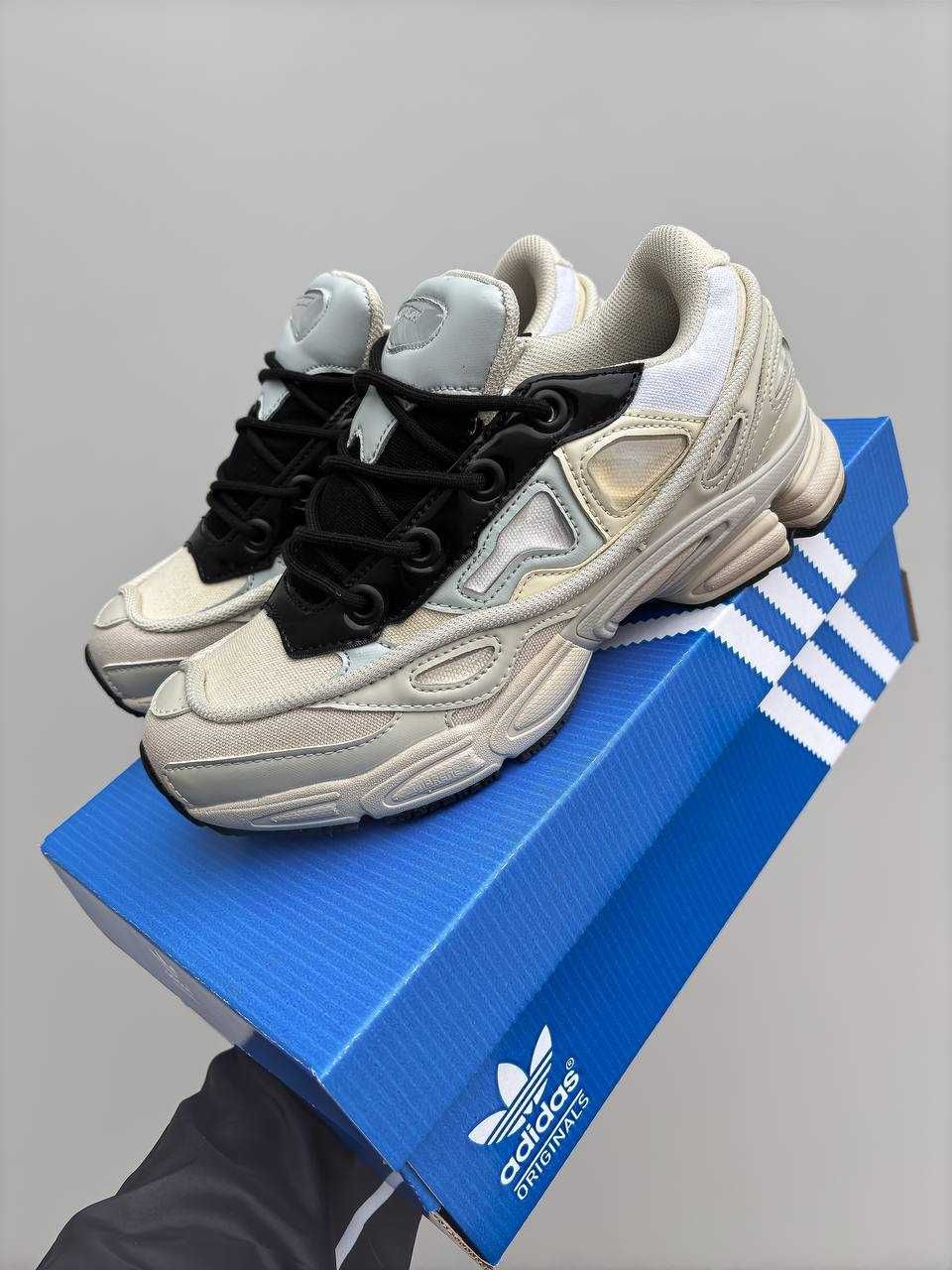 Кросівки Adidas x Raf Simons Ozweego White Beige / кроси Раф Сімонс