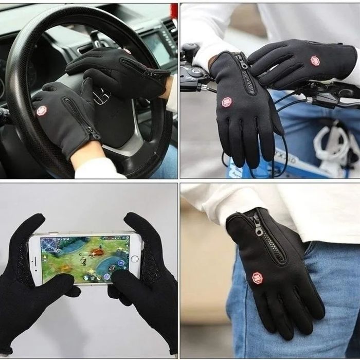 Перчатки зимние тёплые на флисе (с сенсорными пальцами) S, М, L,  XL