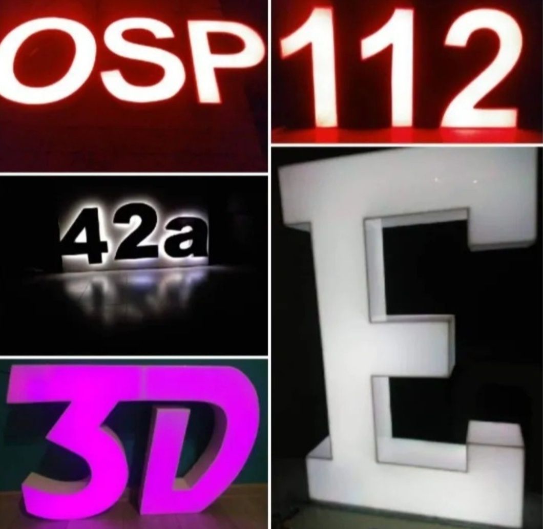 Napisy podświetlane LED litery 3D