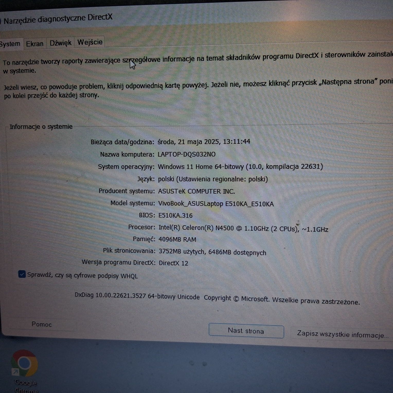 Laptop/Notebook AsusE510 Stan Idealny Włączony kilka razy na Windows11