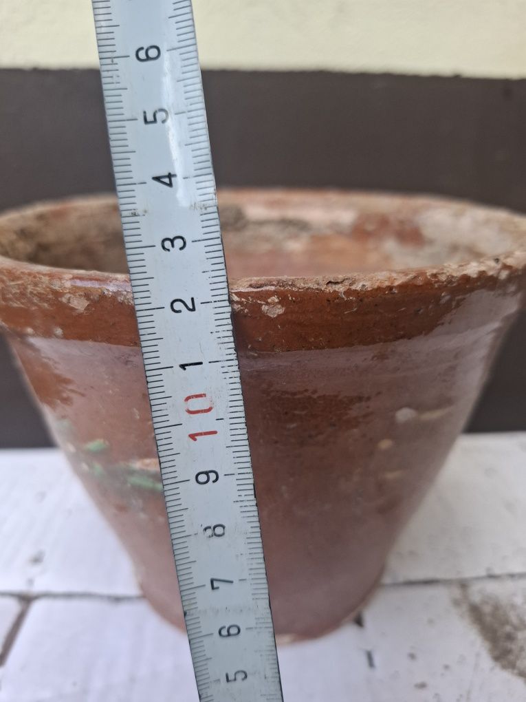 Donica ceramiczna szkliwiona prl