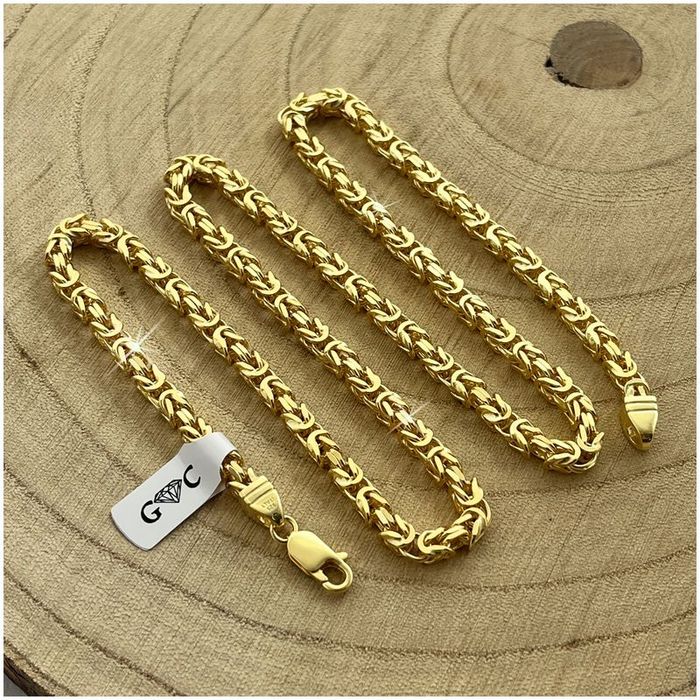 Łańcuszek Złoty Damski Splot Królewski 925/585 Srebro Pozłacane 65cm/4