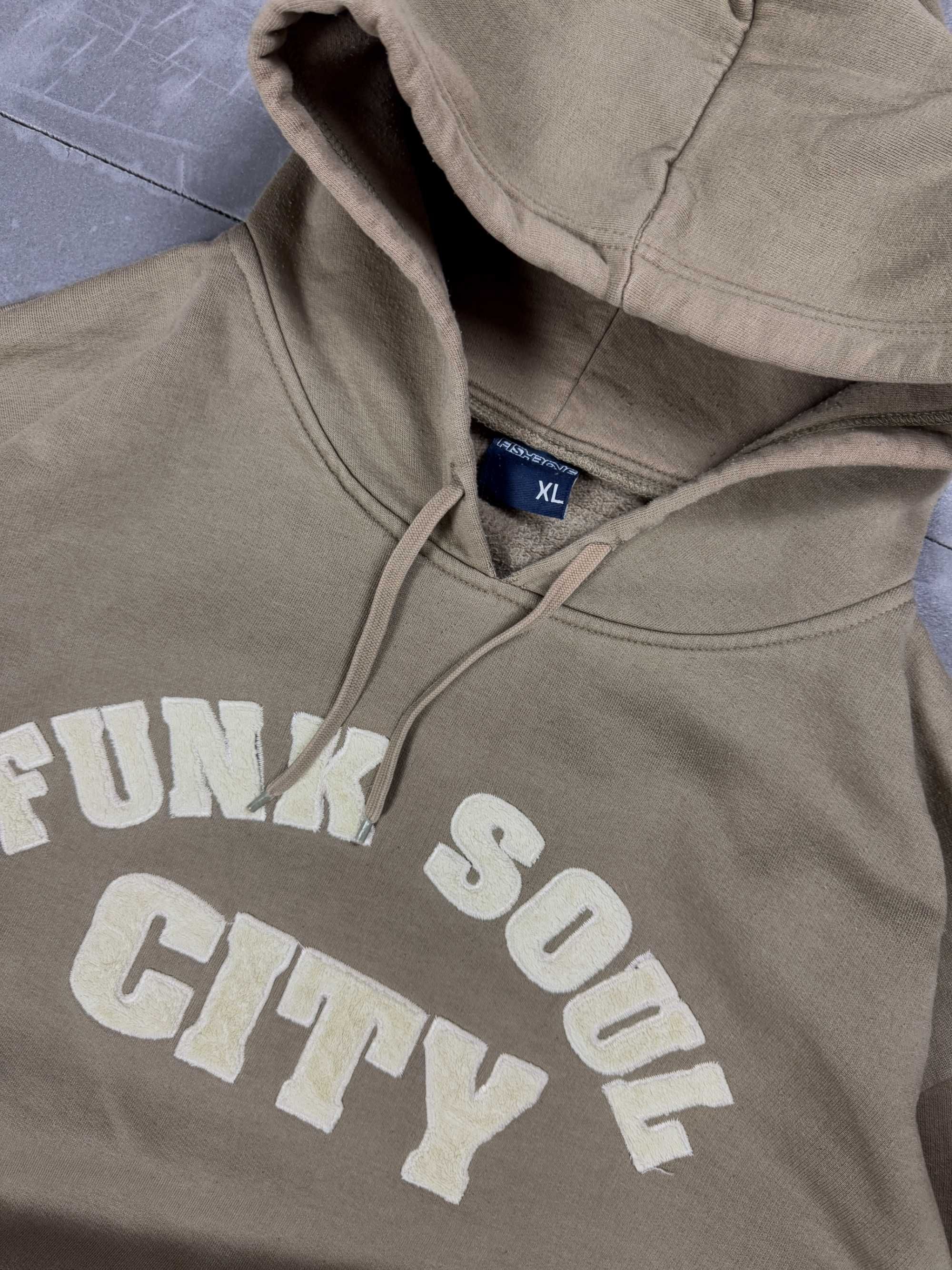 Vintage Fishbone oversize hoodie haft 90s (L/XL) bluza z kapturem y2k