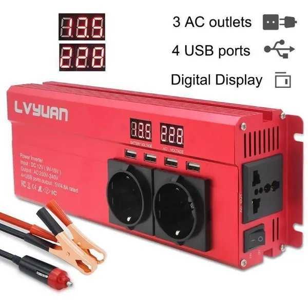 Falownik  12v na 230 inwerter przetwornica AC/DC 4X USB Nowe ! Kurier